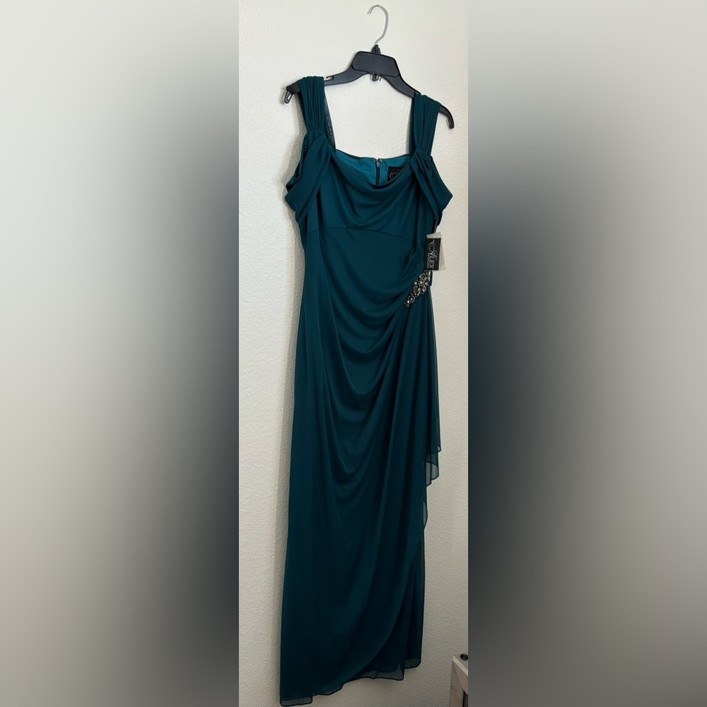 NEW Alex Evenings Deep Teal Long Dress